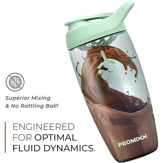 Promixx Pursuit Protein Shaker Bottle - Premium Shaker for Protein Shakes - Lifetime Durability, Leakproof, Odourless - 700ml / 24oz (Coral)
